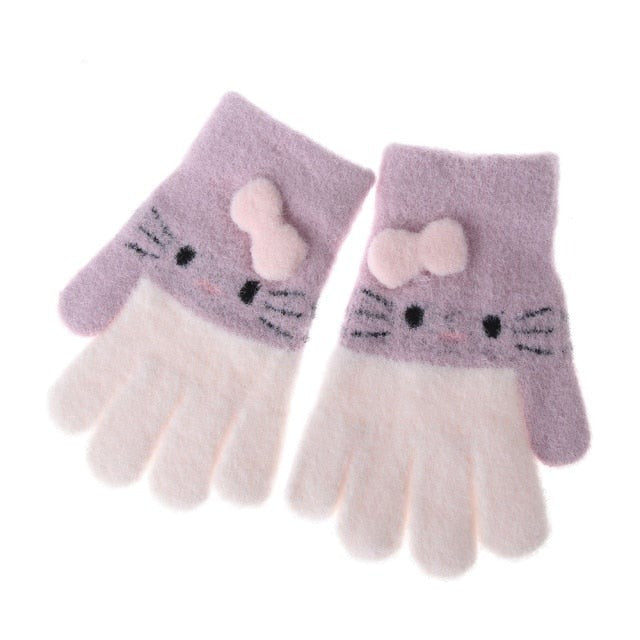3D Cotton Kitten Gloves for Girls by Arling