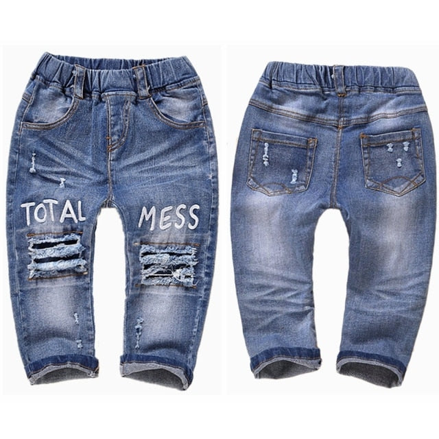Unisex Acid Wash Denim Ripped Jeans by Chumey