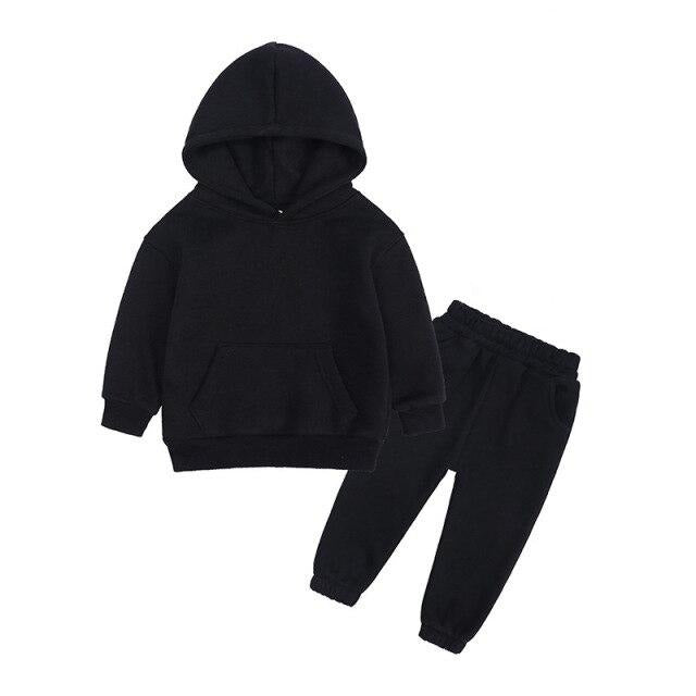 2-Piece Long Sleeve Fleece Hooded Sweatshirt and Pants for Girls by Kabier