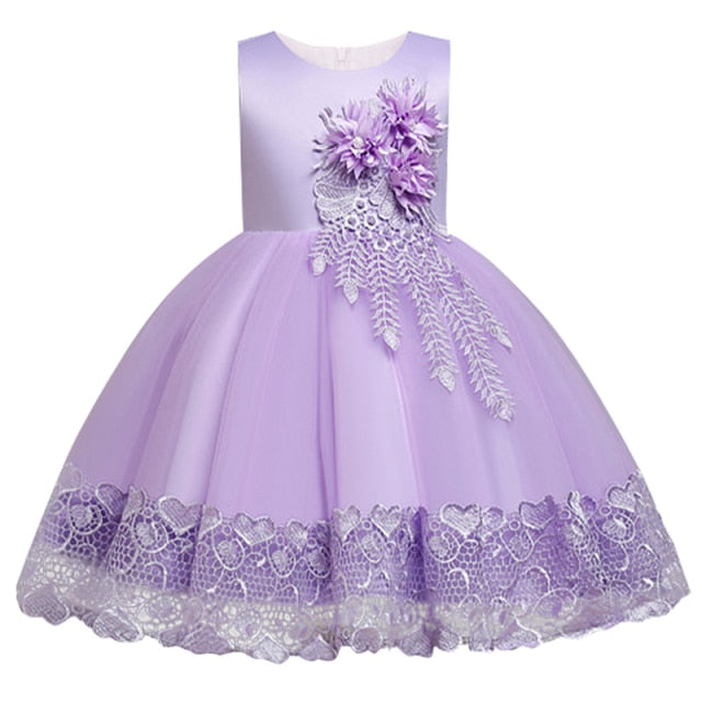 Sleeveless Formal Cotton Bell-Shaped Dress for Girls by LJW