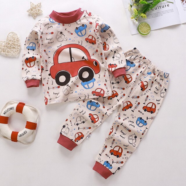 2-Piece Long Sleeve Cotton Pajamas for Boys by Chivry