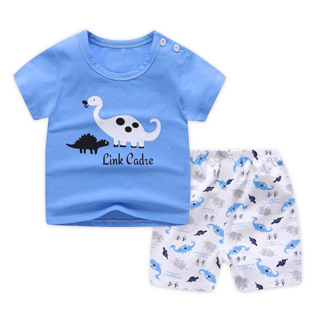 2-Piece Cotton Short Sleeve Shirt and Shorts Set for Girls by Mini Car