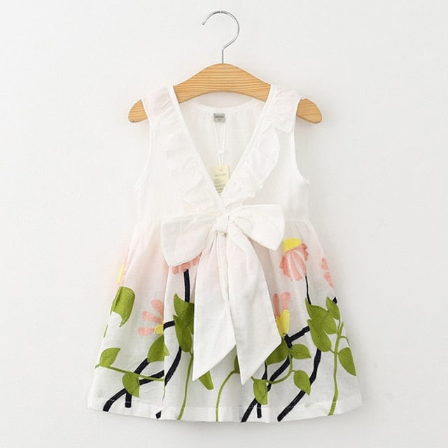 Sleeveless Cotton Floral Print Dress for Girls by Emma