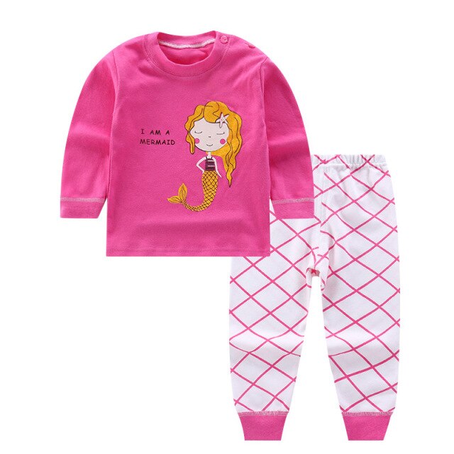 2-Piece Long Sleeve Cotton Pajamas for Girls and Boys by Chivry