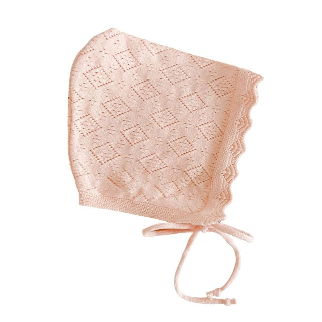 Designer Solid Color Knitted Cotton Bonnet Hat for Girls by Facejoy
