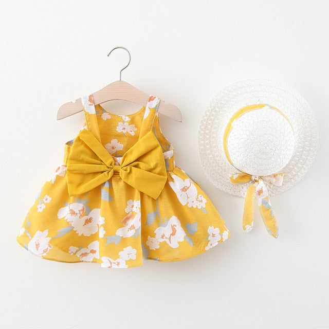 2-Piece Sleeveless Cotton Sundress and Hat for Girls by Melario