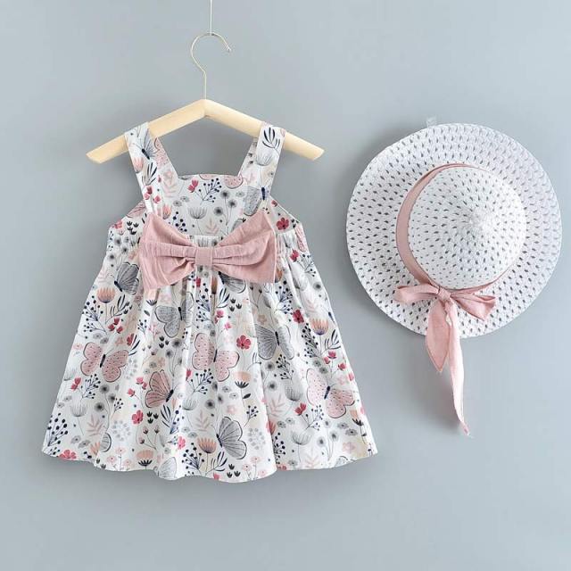 2-Piece Sleeveless Cotton Dress and Sun Hat for Girls by Melario