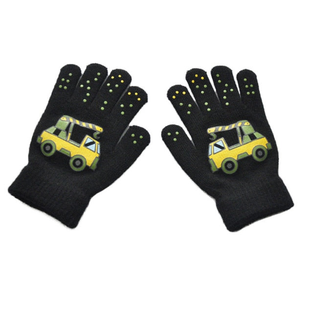 Cotton Double Knitted Designer Gloves for Boys by Warmon
