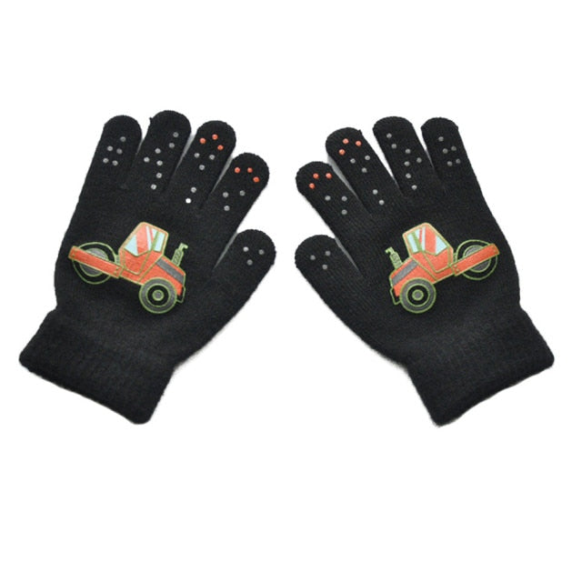 Cotton Double Knitted Designer Gloves for Boys by Warmon