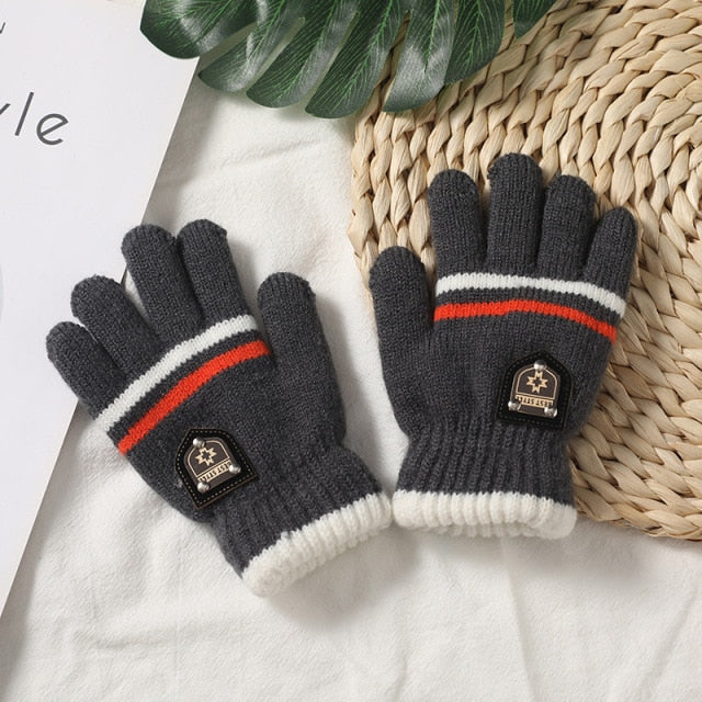 Cotton Double Knitted Designer Gloves for Boys by Best Style