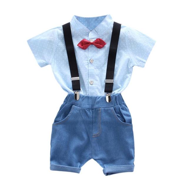 4-Piece Short Sleeve Cotton Shirt and Shorts for Boys by Sumi