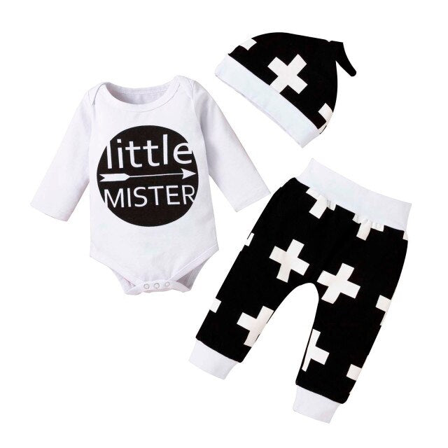 3-Piece Long Sleeve Onesie and Pants Set for Boys by Mini Car