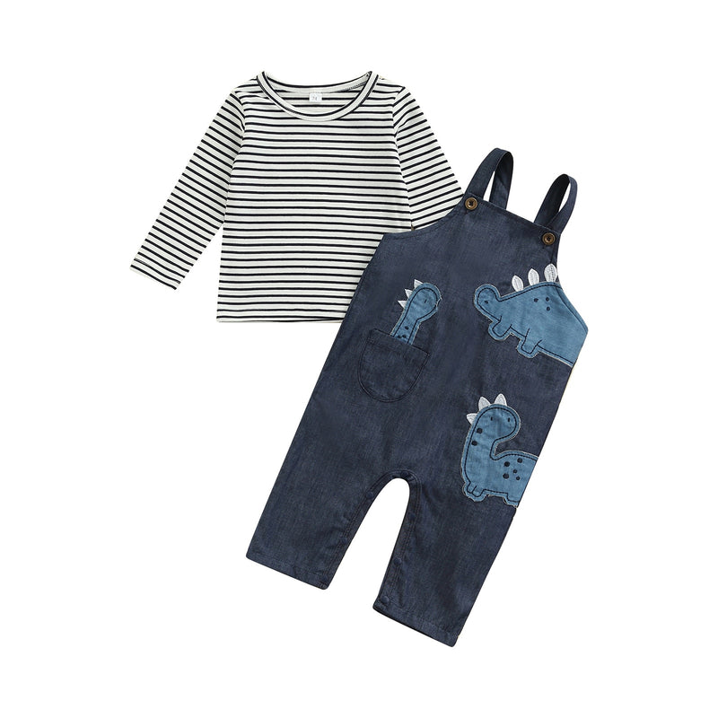 2-Piece Cotton Long Sleeve Shirt and Coveralls for Boys by SLA