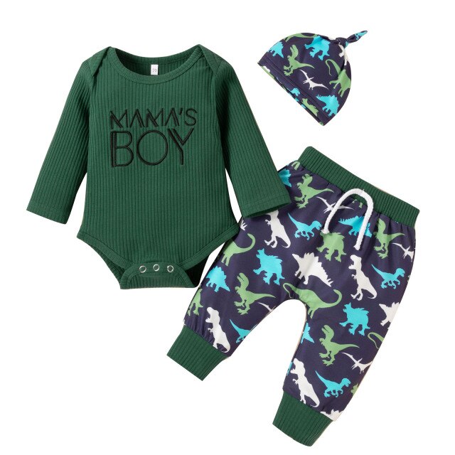 3-Piece Long Sleeve Onesie and Pants Set for Boys by Liora