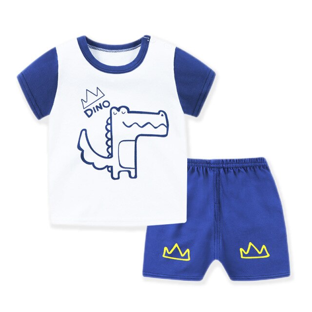 2-Piece Cotton Short Sleeve Shirt and Shorts Set for Boys by Mini Car