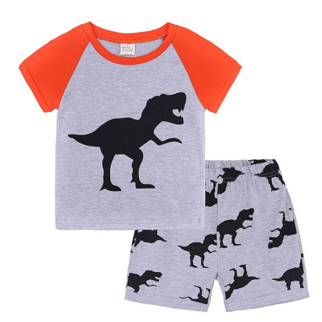 2-Piece Cotton Short Sleeve Shirt and Shorts Set for Boys by Kids Tales