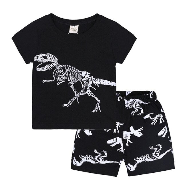 2-Piece Cotton Short Sleeve Shirt and Shorts Set for Boys by Kids Tales