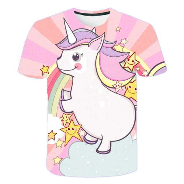 Short Sleeve Cotton Unicorn Shirts for Girls by Fairytale