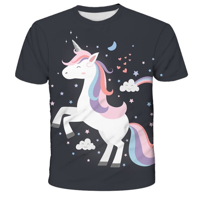 Short Sleeve Cotton Unicorn Shirts for Girls by Fairytale