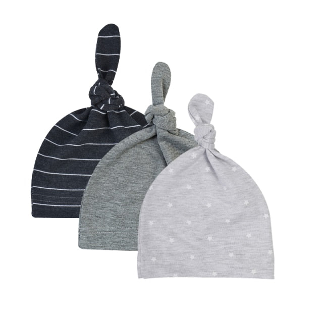 3-Piece Unisex Cotton Adjustable Beanie Hats (3-Pack) by Pudco