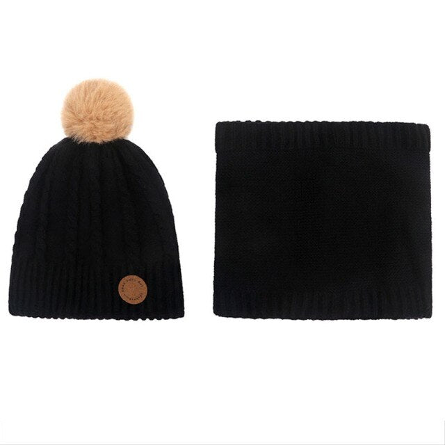 2-Piece Unisex Knitted Hat and Scarf Set by Beanie