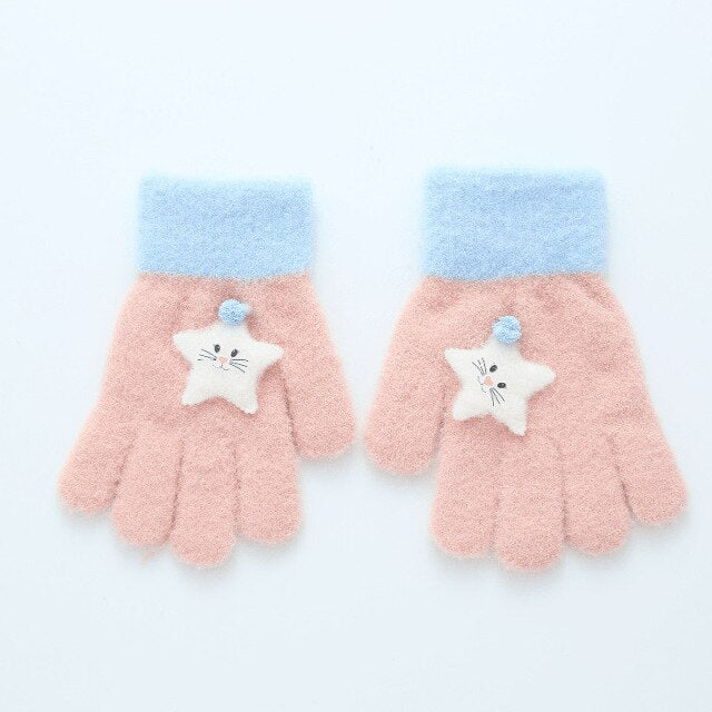 3D Cotton Star Bright Gloves for Girls by Arling