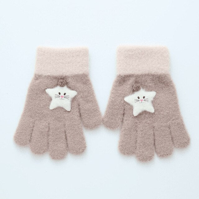 3D Cotton Star Bright Gloves for Girls by Arling
