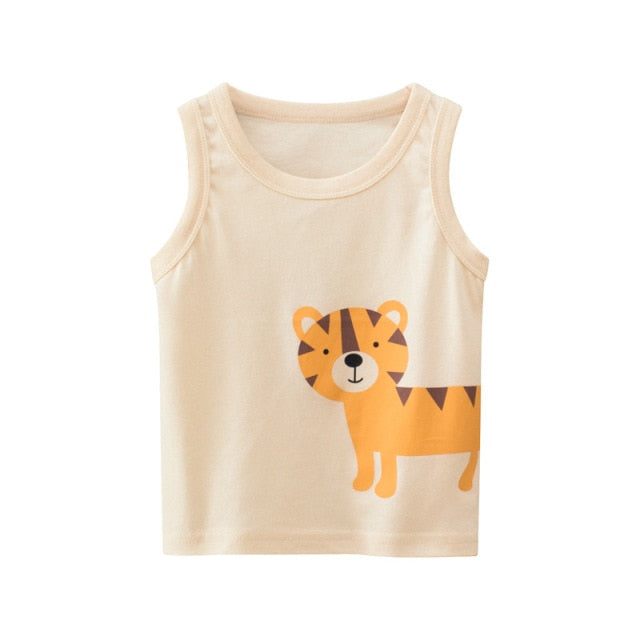 Cotton Cartoon Print Tank Tops for Boys by Kiddie Zoom