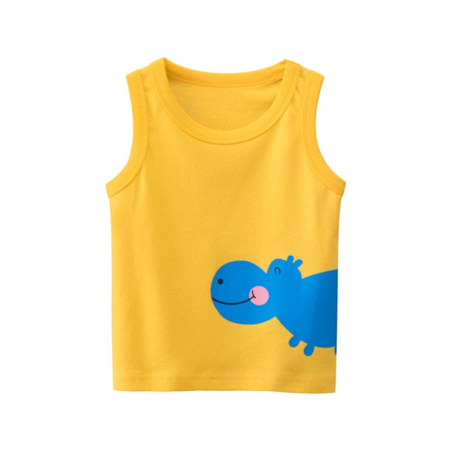 Cotton Cartoon Print Tank Tops for Boys by Kiddie Zoom