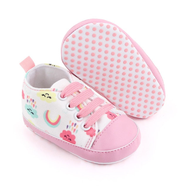 Low Top Anti-Slip Designer Canvas Sneakers for Girls by First Walker