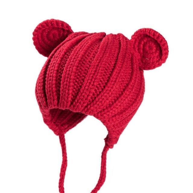 Cotton Knitted Hippo Eared Peruvian Hat for Girls by Tyessi