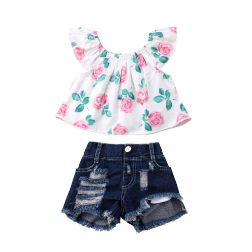 2-Piece Cotton Sleeveless Shirt and Shorts for Girls by Emma