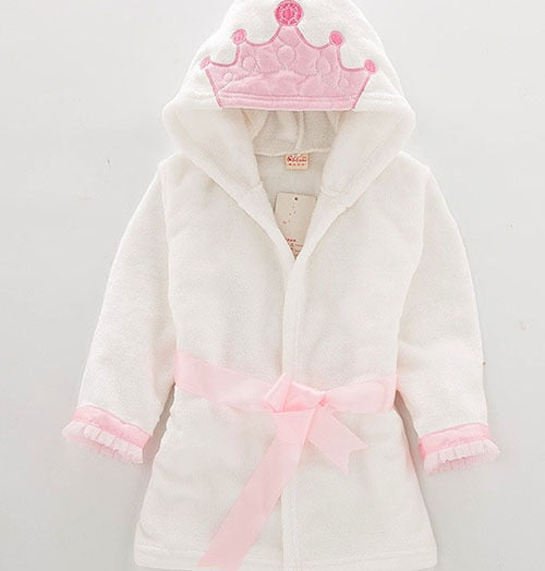 Long Sleeve Cotton Little Queen Bathrobe for Girls by Campur