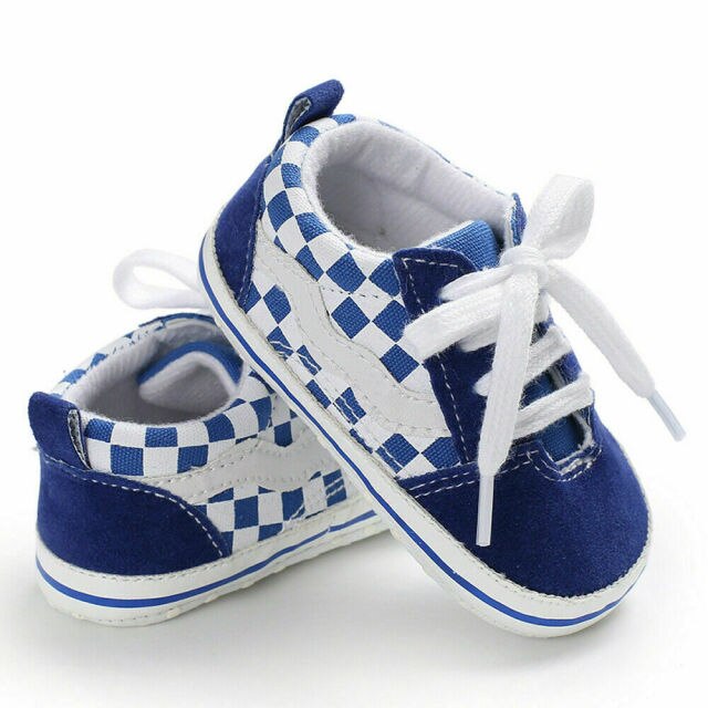 Anti-Slip Soft Canvas Plaid Sneakers for Boys by Pudco